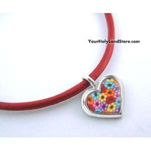  Thousand Flowers Kabbalah Red String Bracelet with Heart 