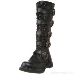 DEMONIA STEAM 20 Steampunk Gothic Mens Leather Boots  
