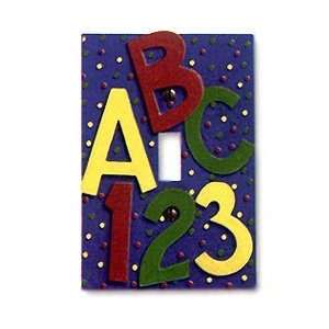   hand painted resin building my abcs switchplate