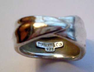 RETIRED TIFFANY & Co. LEAF RING STERLING RING~VINTAGE ESTATE  