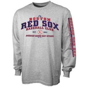  Majestic Boston Red Sox Ash Fan Club Long Sleeve T shirt 