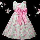  Ivory Pink Cherry Party Summer Holiday Flower Girl Dress 9 10y sz 130