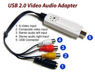   Inputs For Composite RCA S Video Stereo Audio To USB Converter DVR