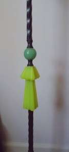 1920 ART DECO floor lamp, Jadeite green & YELLOW Houze glassORIGINAL 