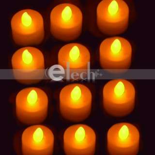 12 FLICKER LIGHT FLAMELESS LED TEALIGHT TEA CANDLES NEW  