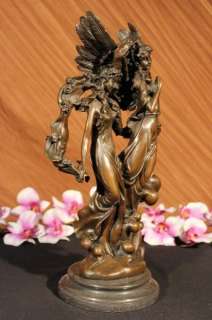   Auguste Moreau Guardian Angels Bronze Sculpture Marble Figurine Deco