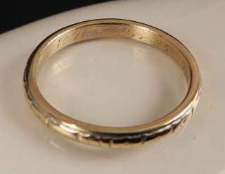 Rare Antique Vintage TIFFANY & CO 18kt Gold Ring Band December 25 1914 