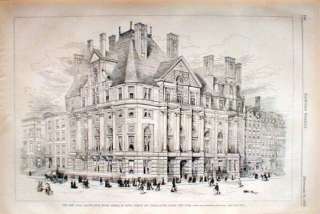 1879 New Union League Club House Corner 5th & 29th NYC  