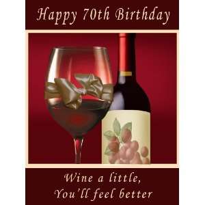  70th Birthday Gift Wine Label   Wine a Little Everything 