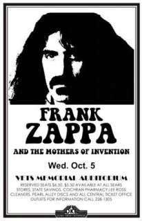 Limited Frank Zappa Live Concert Poster Print 1977 VERY LIMITED RARE 