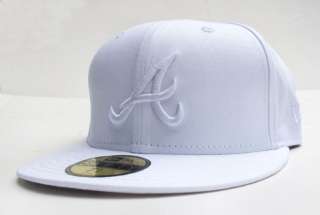Atlanta Braves Solid White All Sizes Cap Hat by New Era  