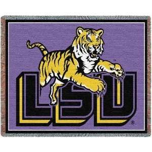   Center Logo   69 x 48 Blanket/Throw   LSU Fighting Tigers Sports