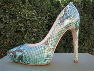 Rupert Sanderson~AMAZING Aqua Python DELTA heels~Real python~39~$1,095 