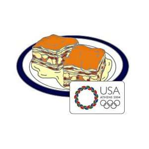  Athens Olympics USA House Baklava Pin
