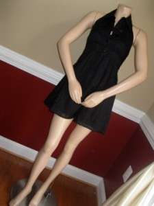 Forever 21 Mini Dress Short S 4 Halter Black Cotton NWT  