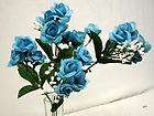 Turquoise Pool Aqua Blue Silk WEDDING ROSES Flowers  