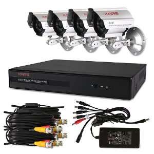 Kare 4 Channel Complete Security Camera System with 4 Indoor/Outdoor 