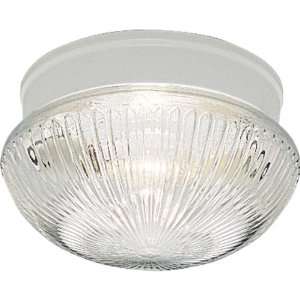 Prismatic Glass White Flush Mount