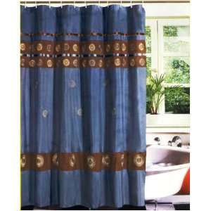  New Modern Embroidery Sunflower Fabric Shower Curtain Set 