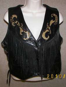 Gypsy Leather Ladies Vest Sz 12 w/Tassles&Conchos  