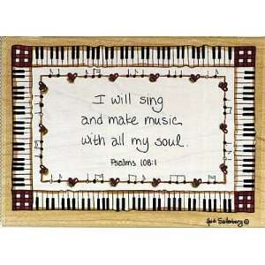  I Will Sing Wood Mounted Rubber Stamp