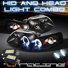 99 04 FORD MUSTANG 1PC TWIN HALO PROJECTOR BLACK HEADLIGHTS + SLIM 