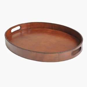  Barristers Oval Tray Leather Tan