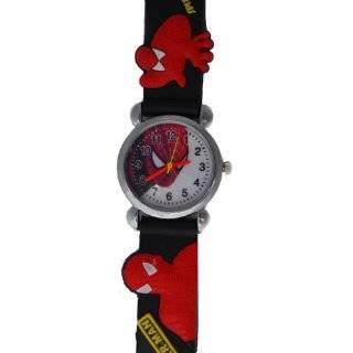 Spiderman Watch With Black Jelly Band   Childrens Size.