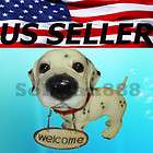 Dalmatian Big Head Puppy Dog Statue with Welcome Sign