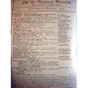  Nicholas Magazine February 1924 (Vol LI No 4) William Fayal Clarke