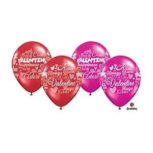 Valentines Messages 100 PK 11 Latex Balloons [Health and 