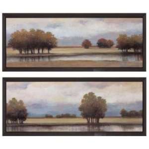Set of Two Lazy River I and II 35 Wide Framed Wall Art  