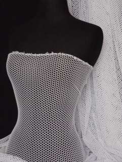 White fishnet / net stretch fabric material Q319 WHT  