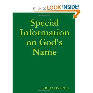   Information On GodS Name (9781257105649) Richard Estes Books