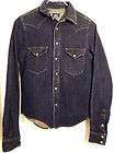 ALBERTO ASPESI BLU Dark Blue Stretch Jean Western Shirt (46/1)