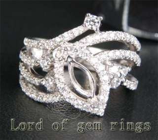 16CT Diamond 14K White Gold Marquise Cut Ring Setting  