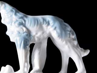   porcelain greyhound dog art deco figurine good condition no