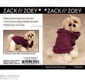 ZACK & ZOEY Dog Clothes Girl Dachshund Maltese Clothes Knit Sweater 