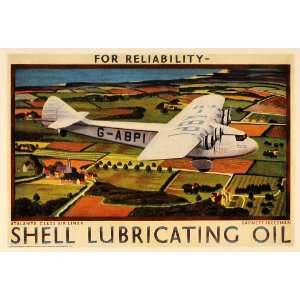  1933 Barnett Freedman Atalanta Plane Shell Mini Poster 