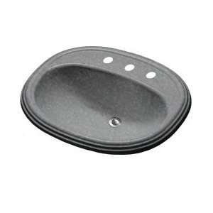   Oval Shape Bathroom Sink with Raised Rim and 4 Faucet Spread 934