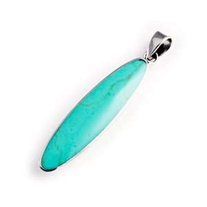  Oval Turquoise Inlay Pendant Jewelry