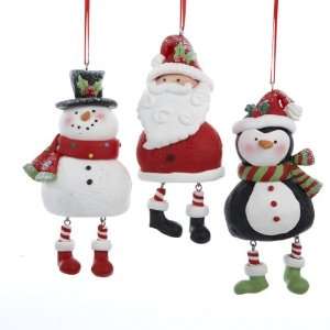  12 Santa, Snowman and Penguin with Dangling Legs Christmas 