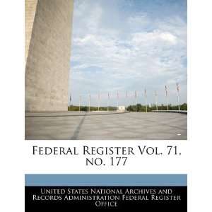  Federal Register Vol. 71, no. 177 (9781240657827) United 
