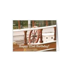  Ships Wheel Happy 22nd Birthday Card Card Toys & Games
