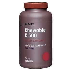  GNC Chewable C 500 with Citrus Bioflavonoids, Tablets 