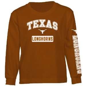  Texas Longhorns Team Name & Logo Long Sleeve T shirt 