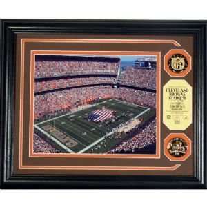  Cleveland Browns Stadium Photo Mint with two 24KT Gold 