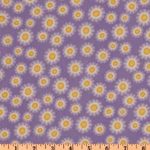  43 Wide Comfy Flannel Daisies Purple Fabric By The Yard 