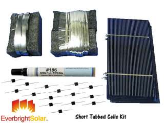 KW Short Tabbed 3x6 Solar Cells DIY Solar Panel Kit w/Wire Flux 