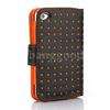 Orange Dot Flip PU Leather Card Holder Wallet Case Pouch Cover For 